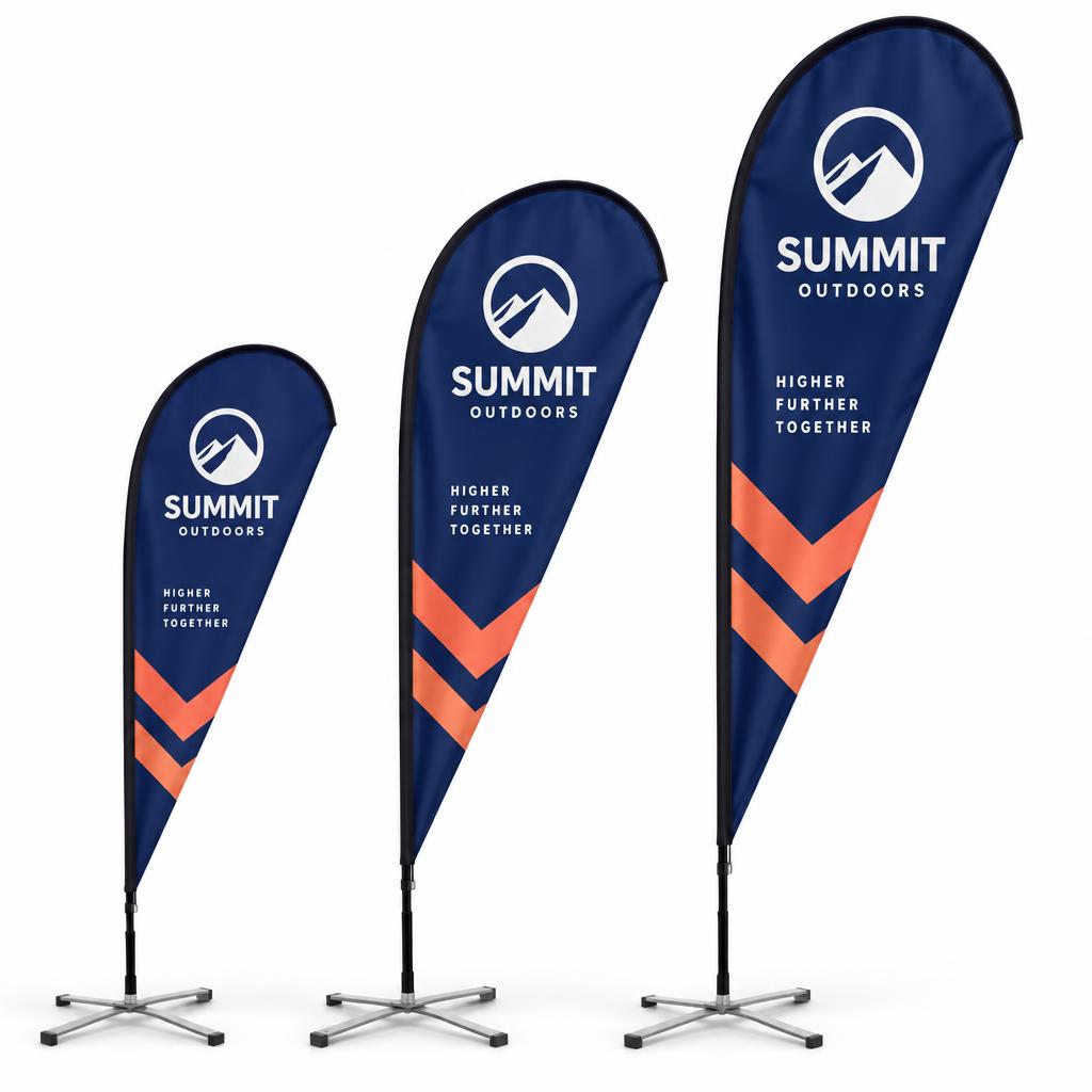 Beachflag Drop — Kant-en-klaar: bedrukte vlag, mastset en draagtas