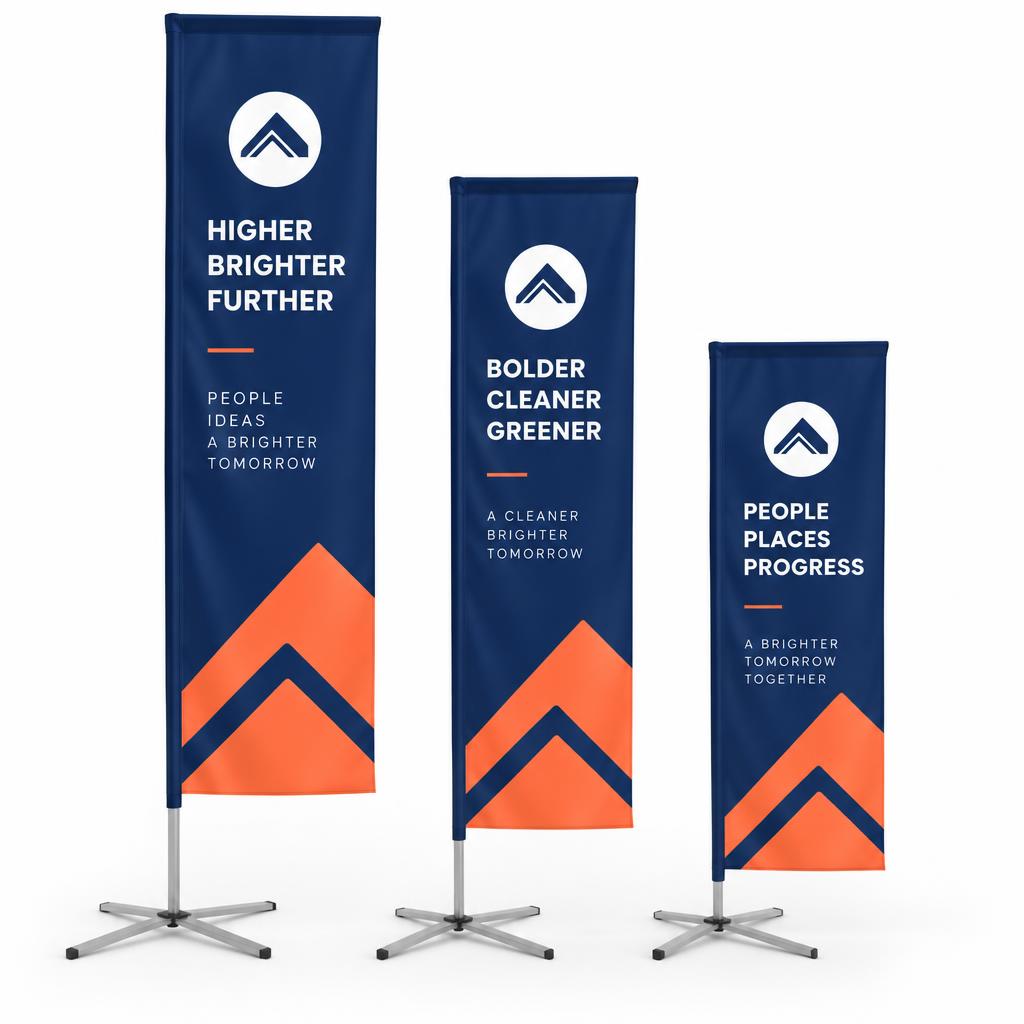 Beachflag Square — Kant-en-klaar: bedrukte vlag, mastset en draagtas