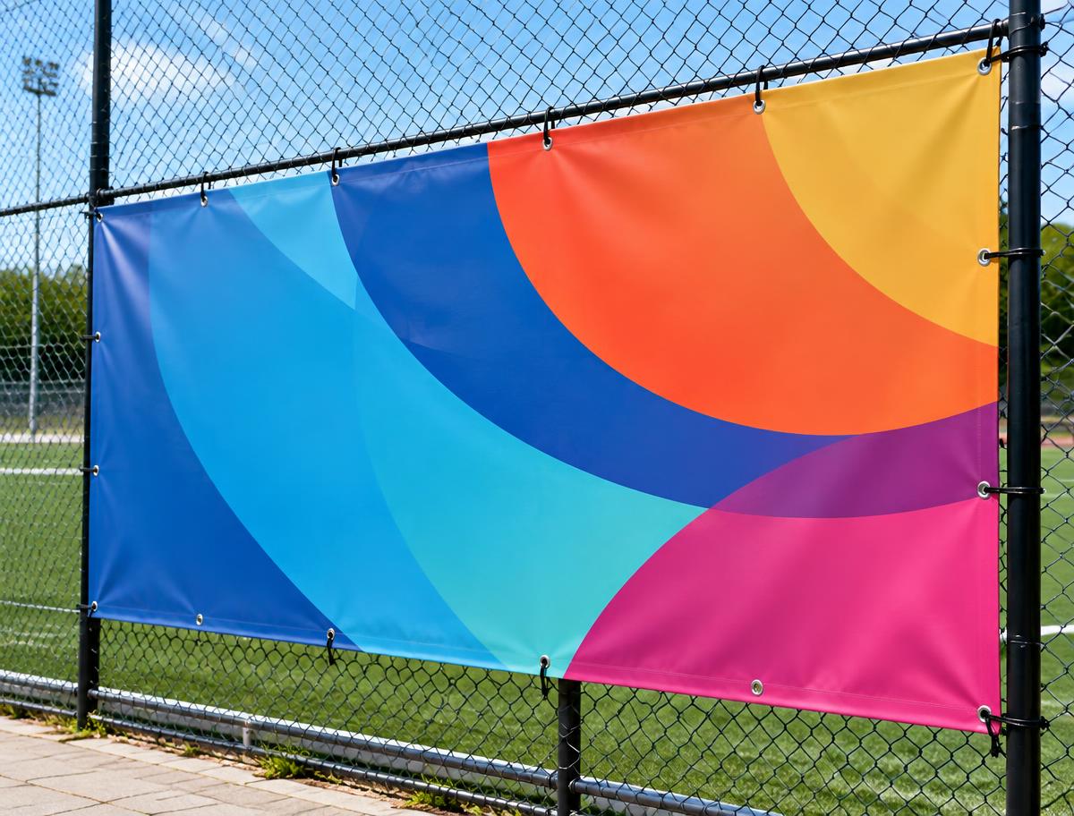 Spandoek — Full colour bedrukt pvc-spandoek, weerbestendig en direct ophangklaar.