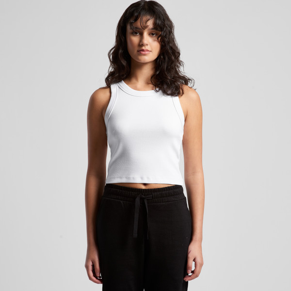 Dames Organic Rib Crop Tank