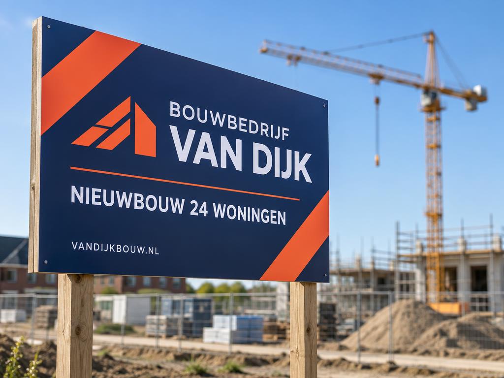 Bouwbord — Groot bord voor je bouwproject — altijd op aanvraag