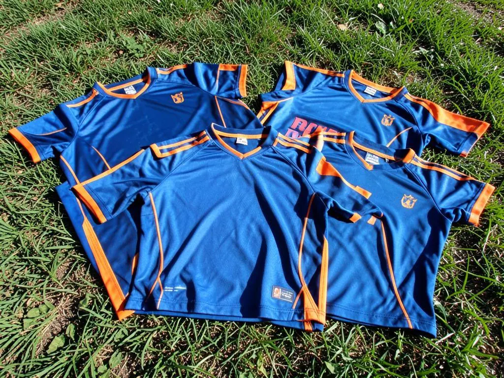 Sportshirt / teamshirt — Ademend shirt met clublogo, sponsor en rugnummer