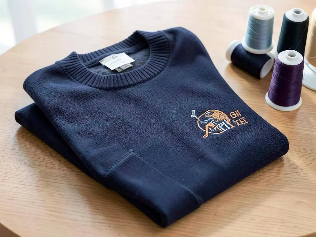 Sweater met logo — Klassieke sweater met geborduurd logo