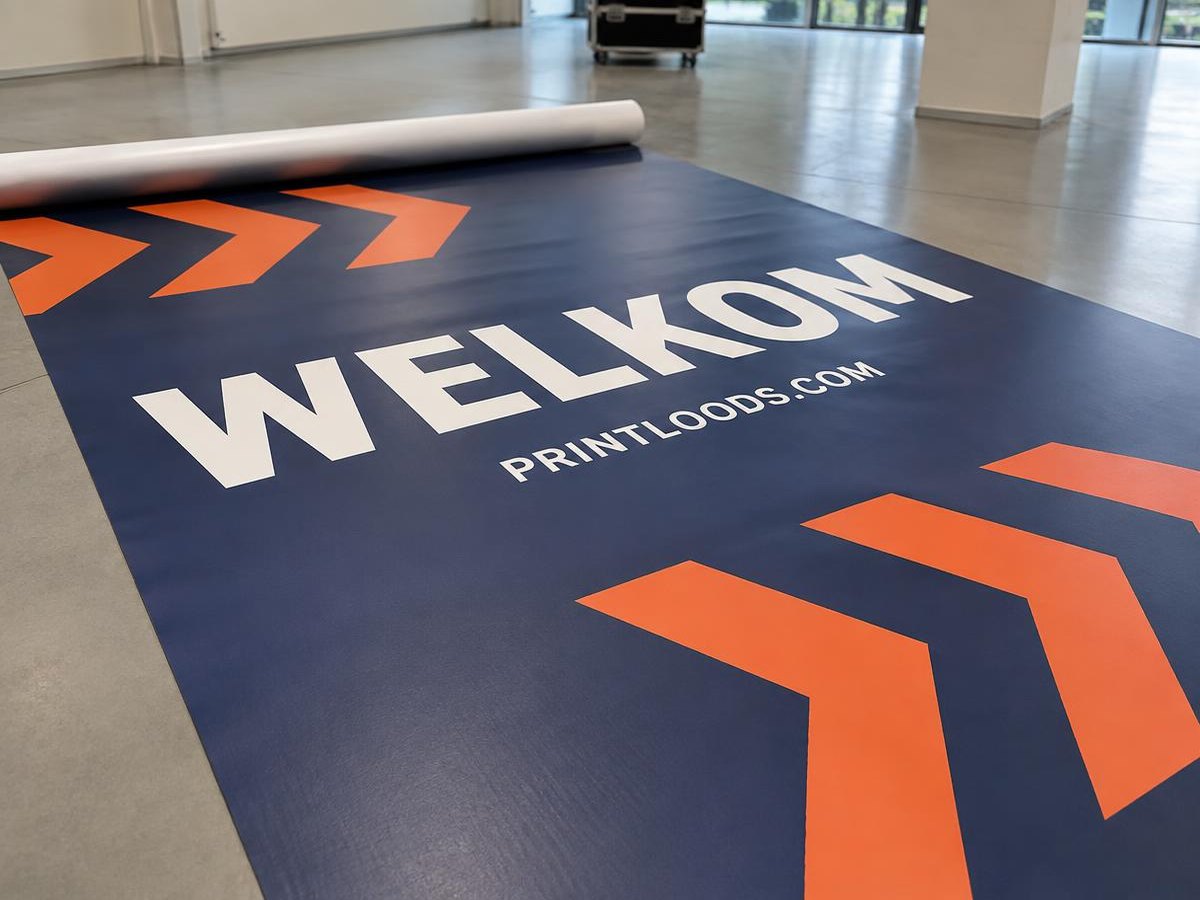 Vloerzeil — Je hele vloer als reclamevlak — bedrukt op maat, altijd op aanvraag